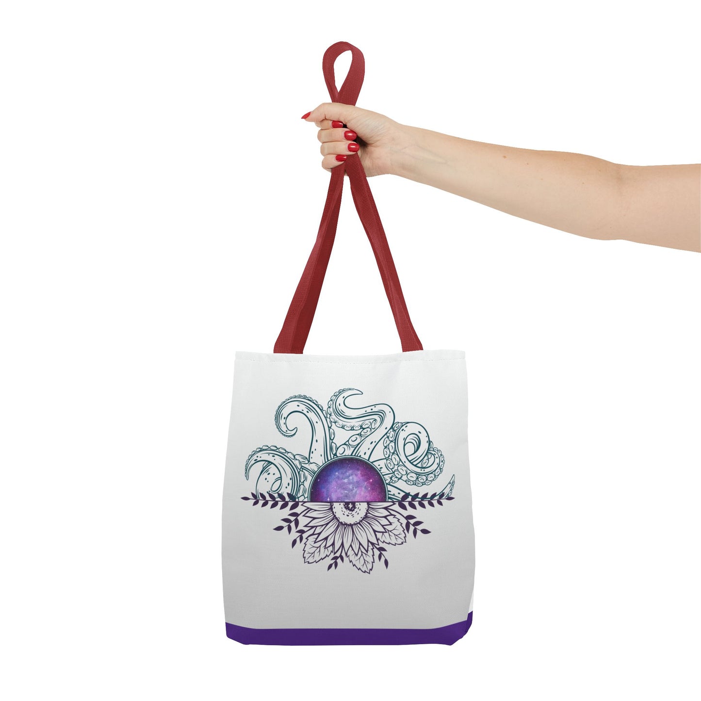 Whimsical Octopus Floral Tote Bag, Beach Bag, Grocery Tote, Eco-Friendly Bag, Gift for Ocean Lovers, Unique Art Carryall