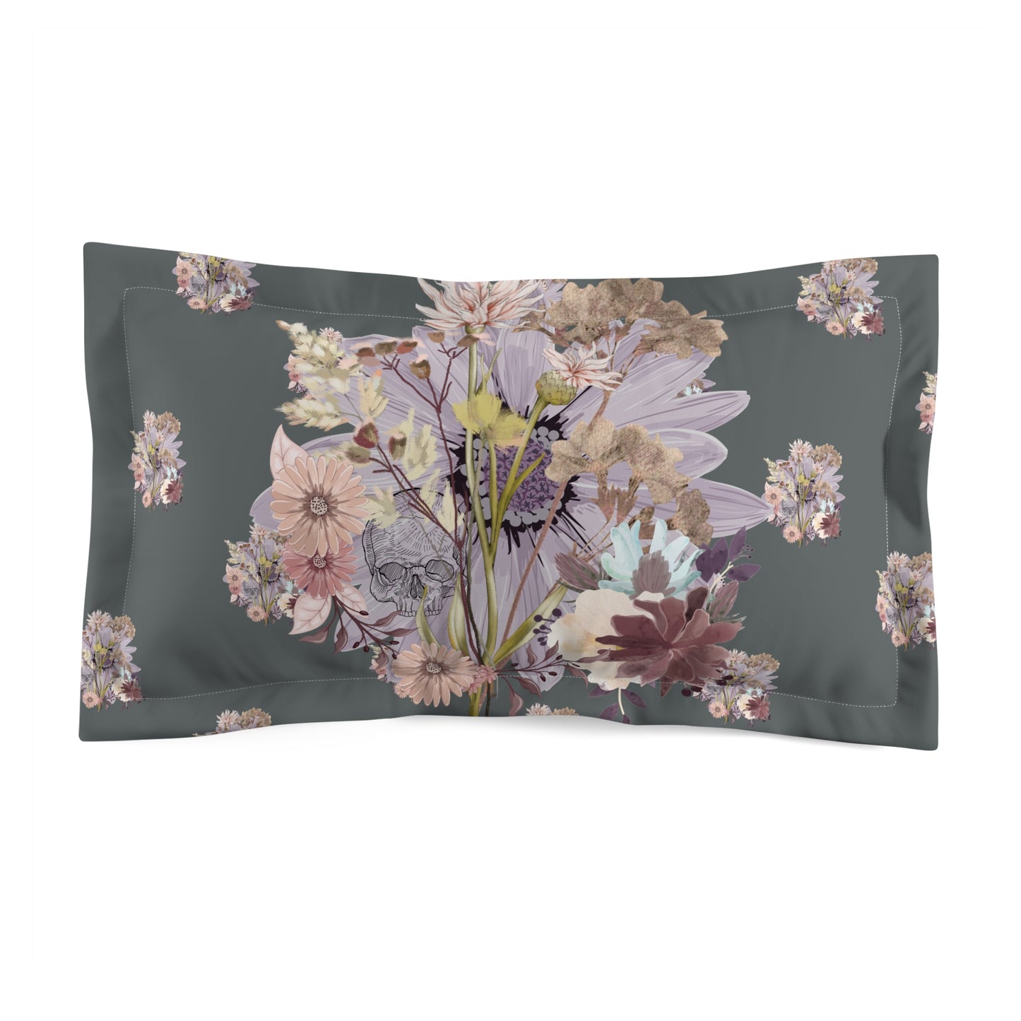 Floral Microfiber Pillow Sham | Boho Bedroom Decor, Cozy Bedding, Gift for Her, Nature-Inspired Clean Design, Soft Pillowcase