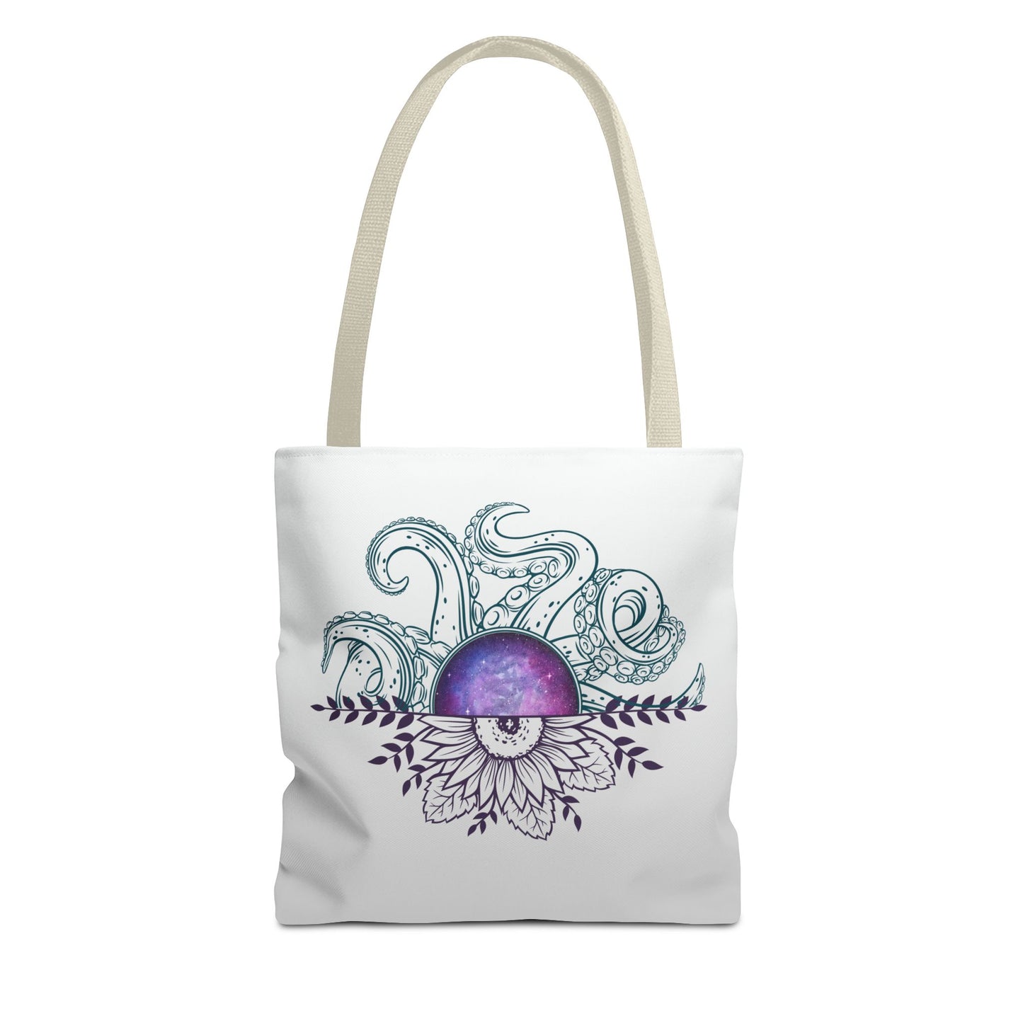 Whimsical Octopus Floral Tote Bag, Beach Bag, Grocery Tote, Eco-Friendly Bag, Gift for Ocean Lovers, Unique Art Carryall
