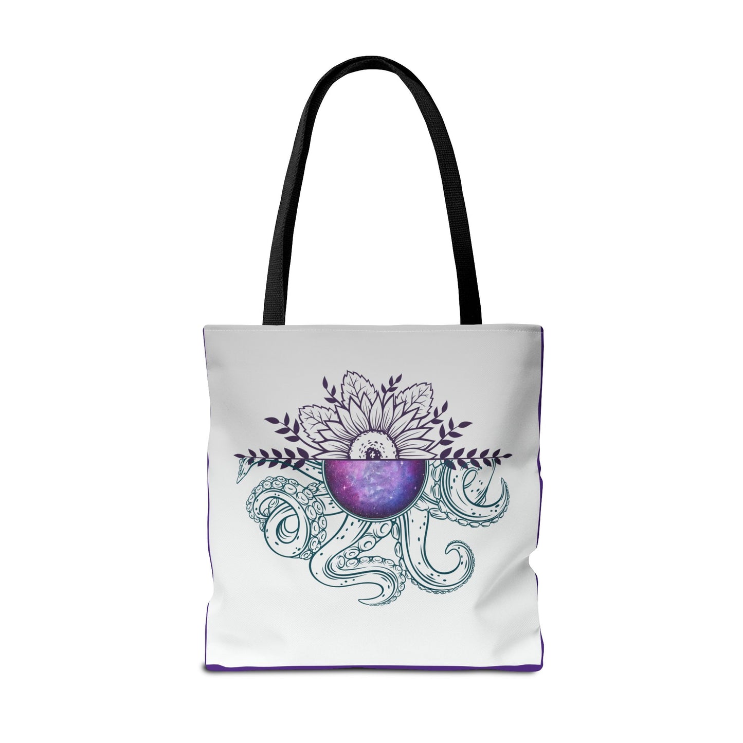 Whimsical Octopus Floral Tote Bag, Beach Bag, Grocery Tote, Eco-Friendly Bag, Gift for Ocean Lovers, Unique Art Carryall