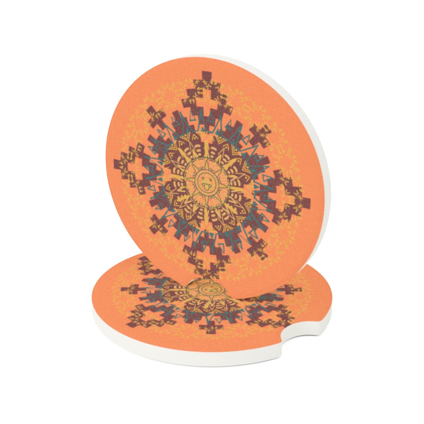 Rustic Soapstone Car Coaster - Bohemian Design, Car Accessories, Gift for Her, Home Decor, Eco-Friendly coasters