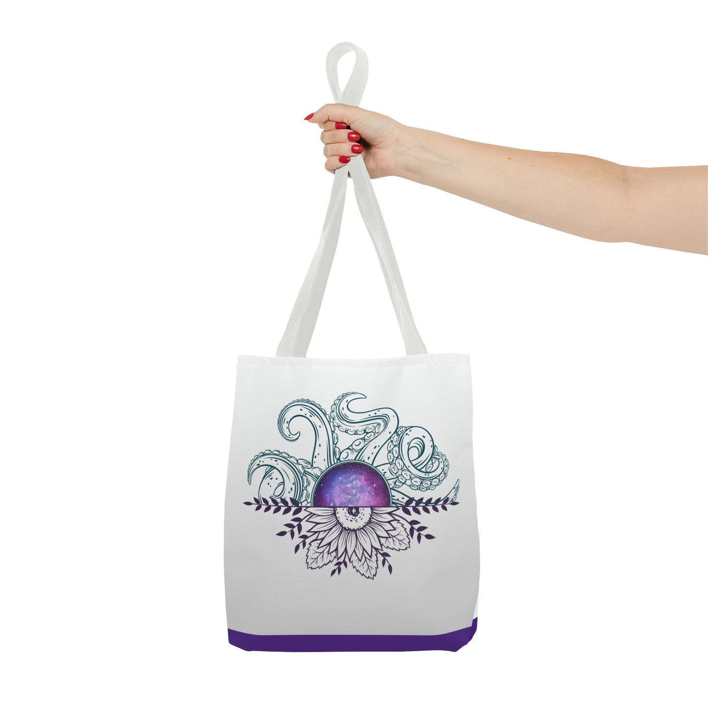 Whimsical Octopus Floral Tote Bag, Beach Bag, Grocery Tote, Eco-Friendly Bag, Gift for Ocean Lovers, Unique Art Carryall