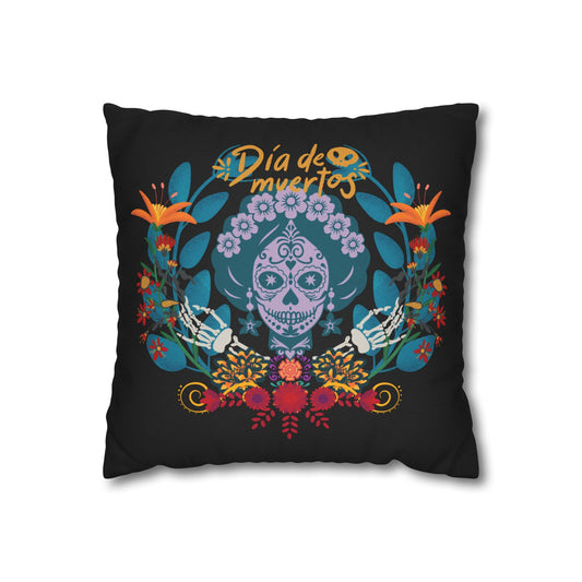 Day of the Dead Pillowcase, Decorative Cushion Cover, Halloween Decor, Mexican Celebration, Sugar Skull Bedding