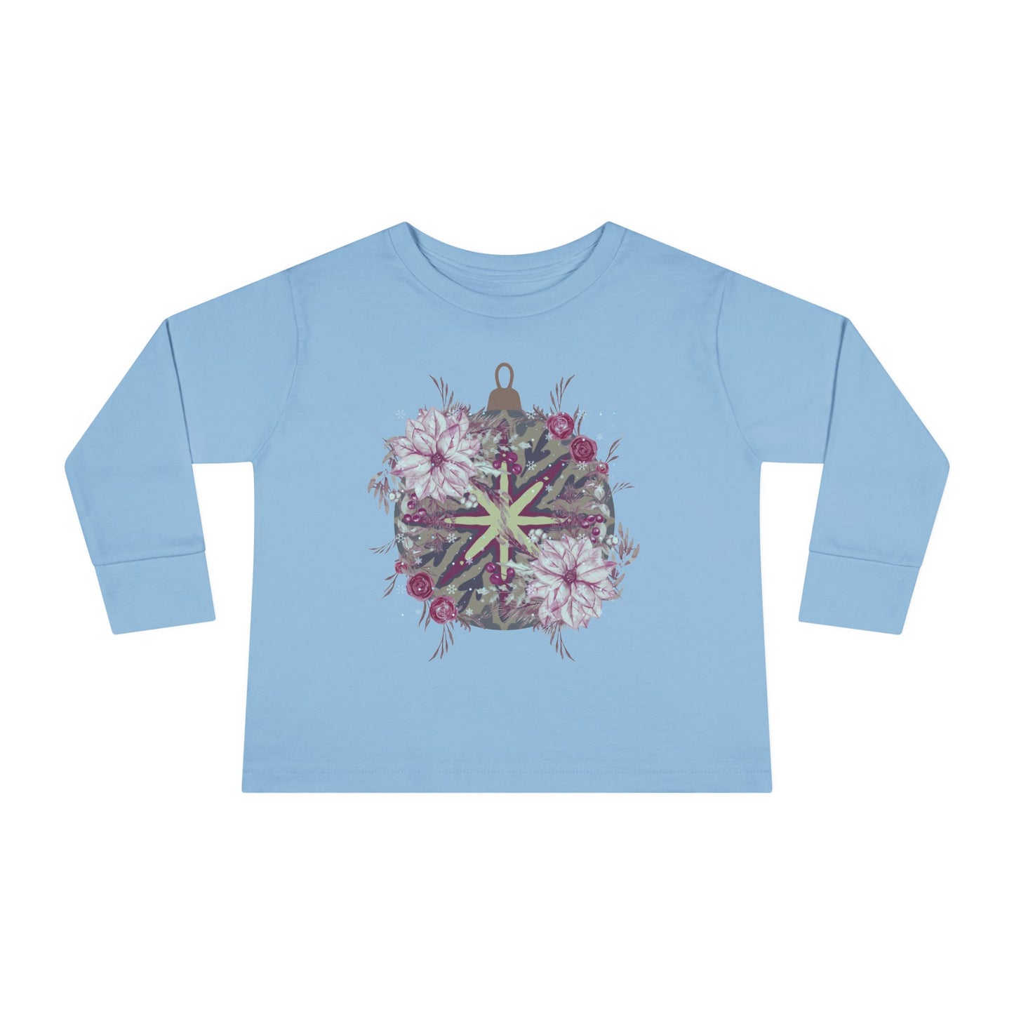 Toddler Long Sleeve Tee — Floral Starburst Ornament Graphic