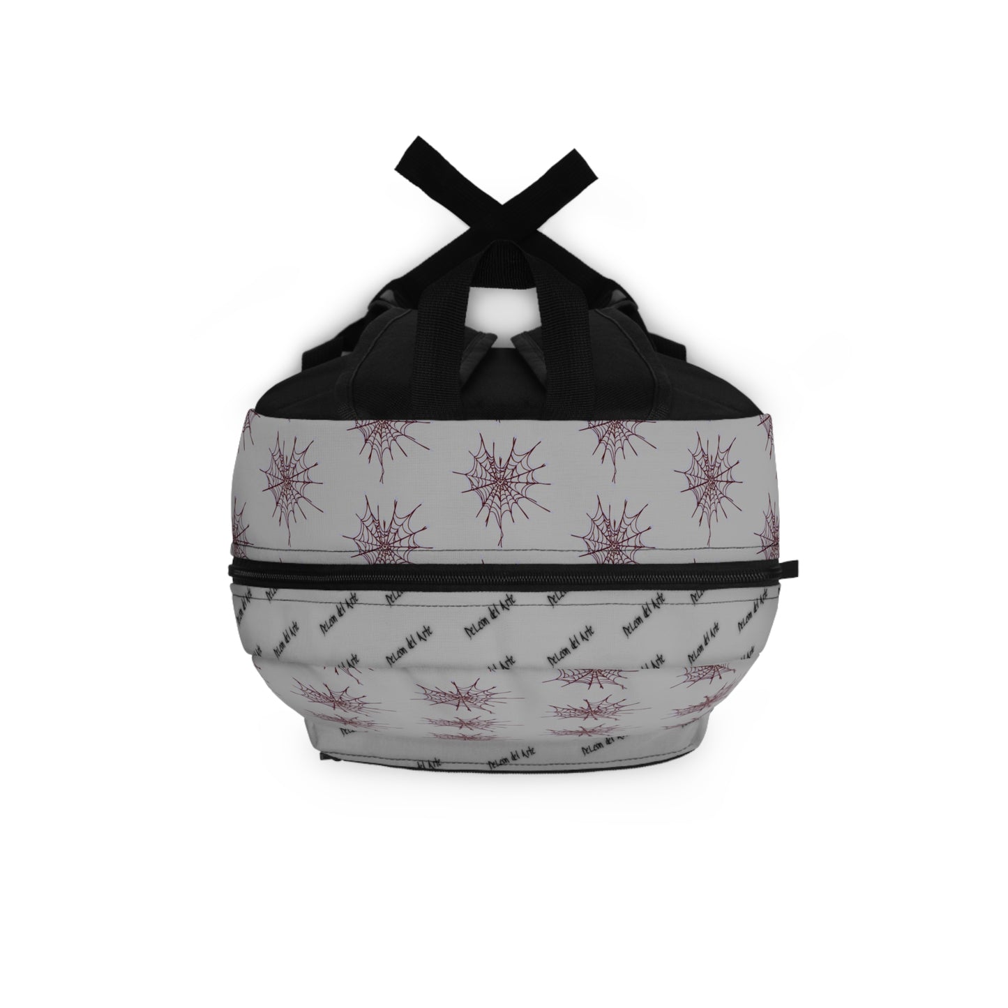 Light Grey and Red Heart Web Backpack for Students, Stylish School Bag, Art Tote, Unique Gift for Teens, Boho Travel Accessory