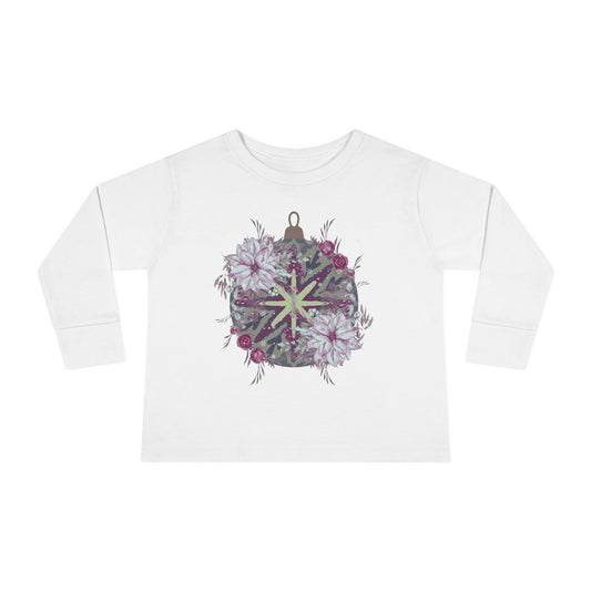 Toddler Long Sleeve Tee — Floral Starburst Ornament Graphic