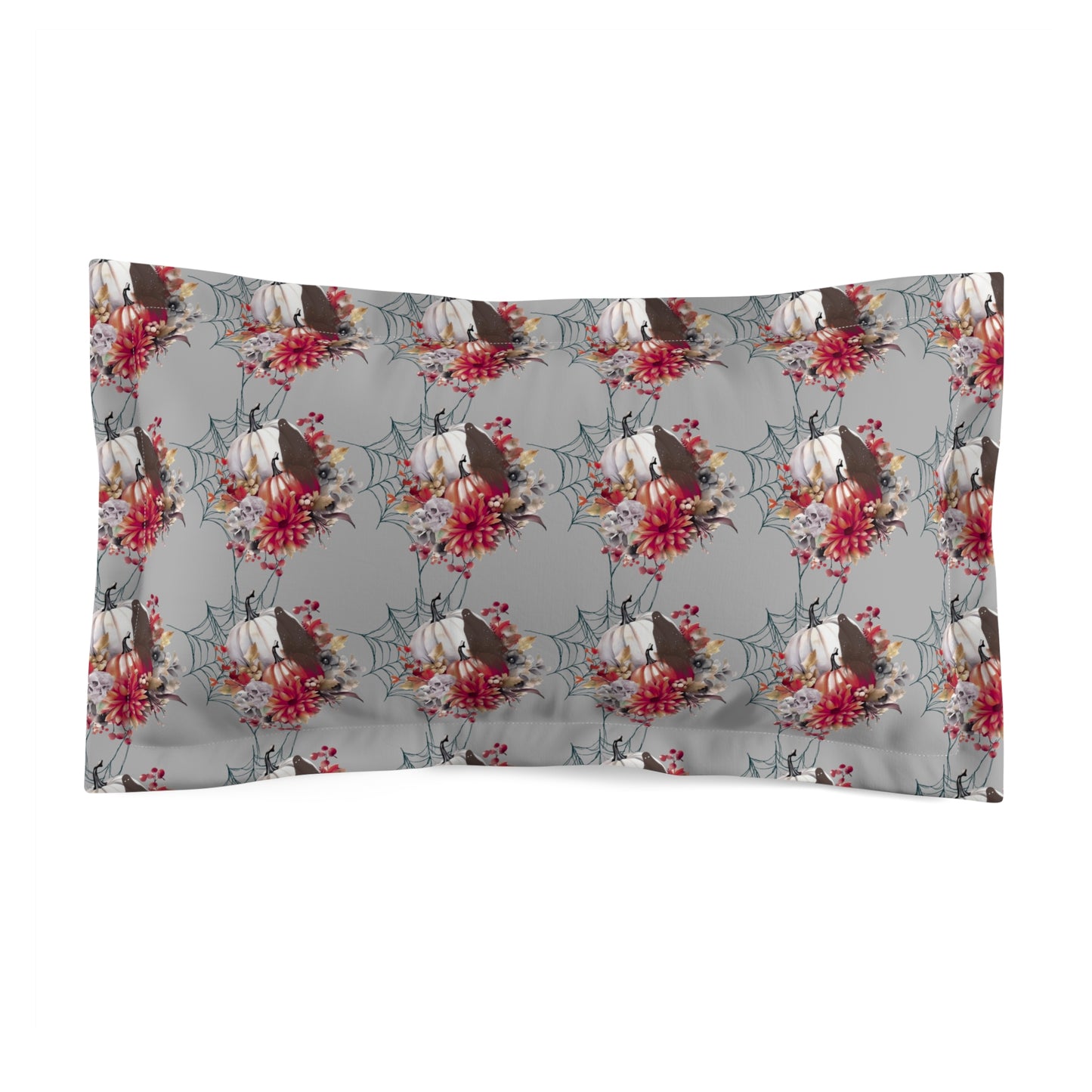 Boho Floral Microfiber Pillow Sham, Cozy Bedding, Bedroom Decor, Gift for Her, Home Accents for Spring