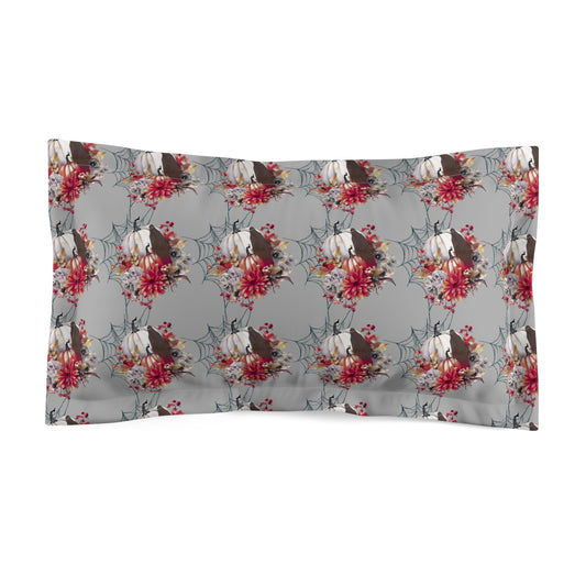 Boho Floral Microfiber Pillow Sham, Cozy Bedding, Bedroom Decor, Gift for Her, Home Accents for Spring