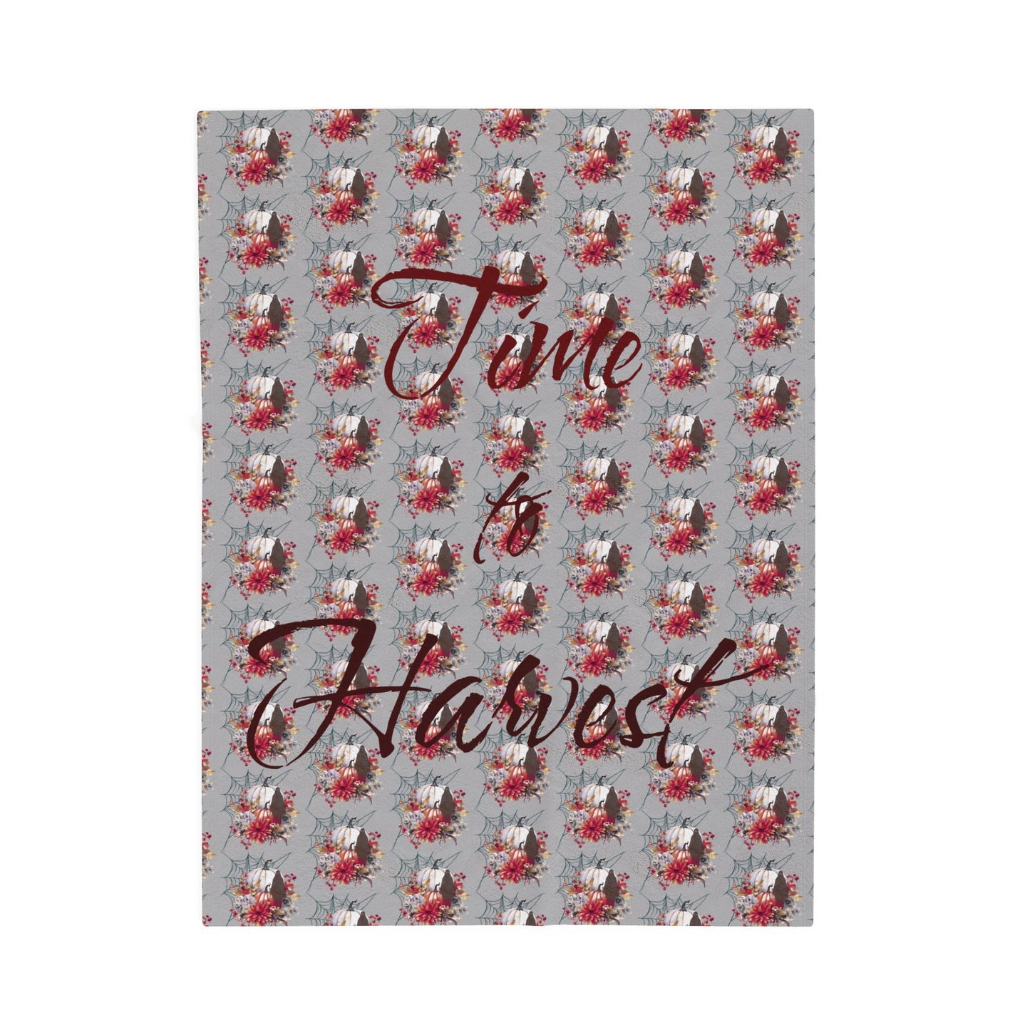 Harvest Floral Velveteen Plush Blanket | Cozy Fall Decor, Gift for Thanksgiving, Seasonal Home Accent, Soft Throw for All Occasions