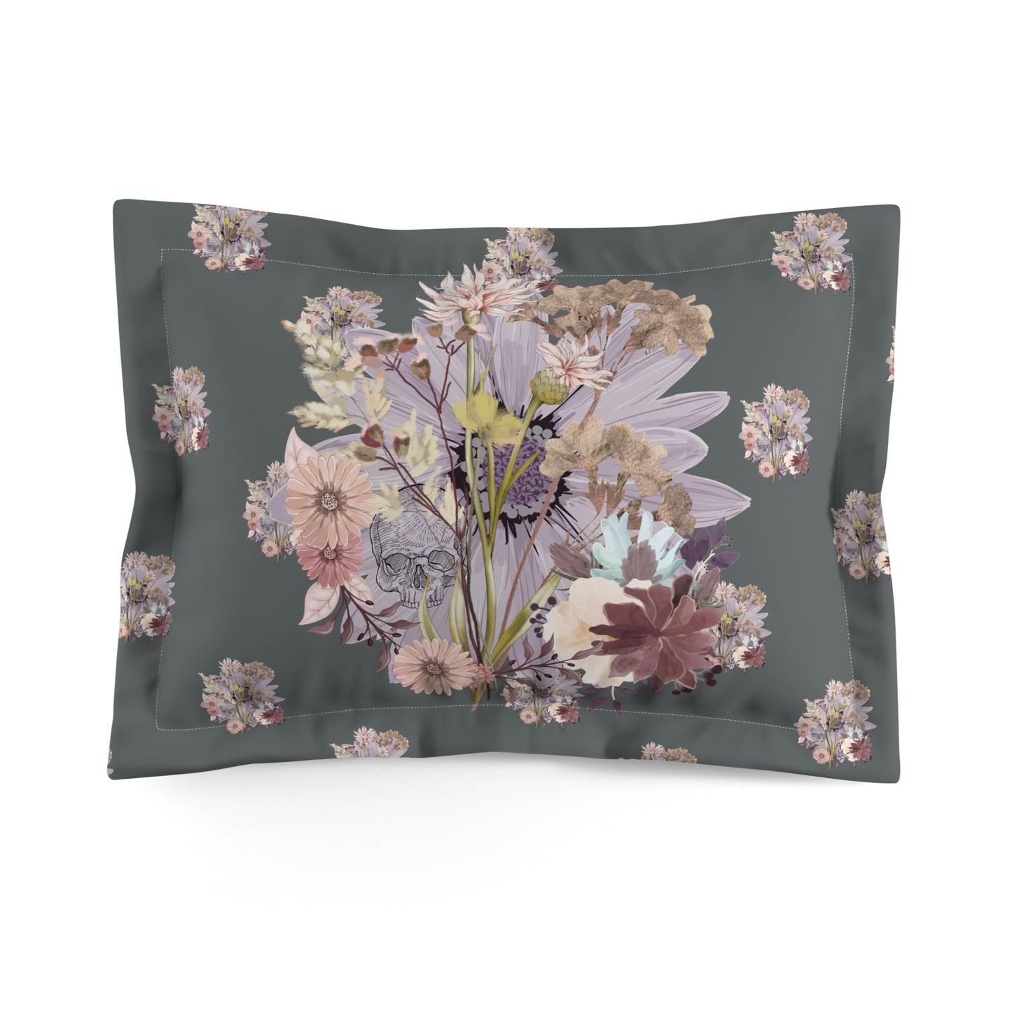 Floral Microfiber Pillow Sham | Boho Bedroom Decor, Cozy Bedding, Gift for Her, Nature-Inspired Clean Design, Soft Pillowcase