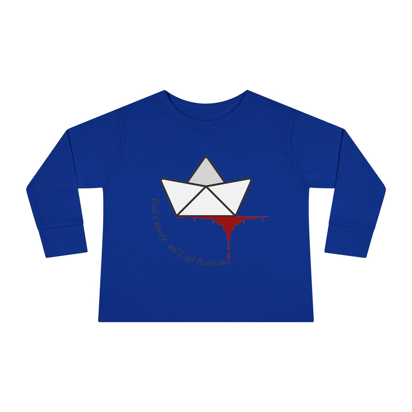 Whimsical Toddler Long Sleeve Tee with Unique Boat Design, Kids' Fashion, Playful Gift, Toddler Apparel, Fun Birthday Gift, Everyday Wear