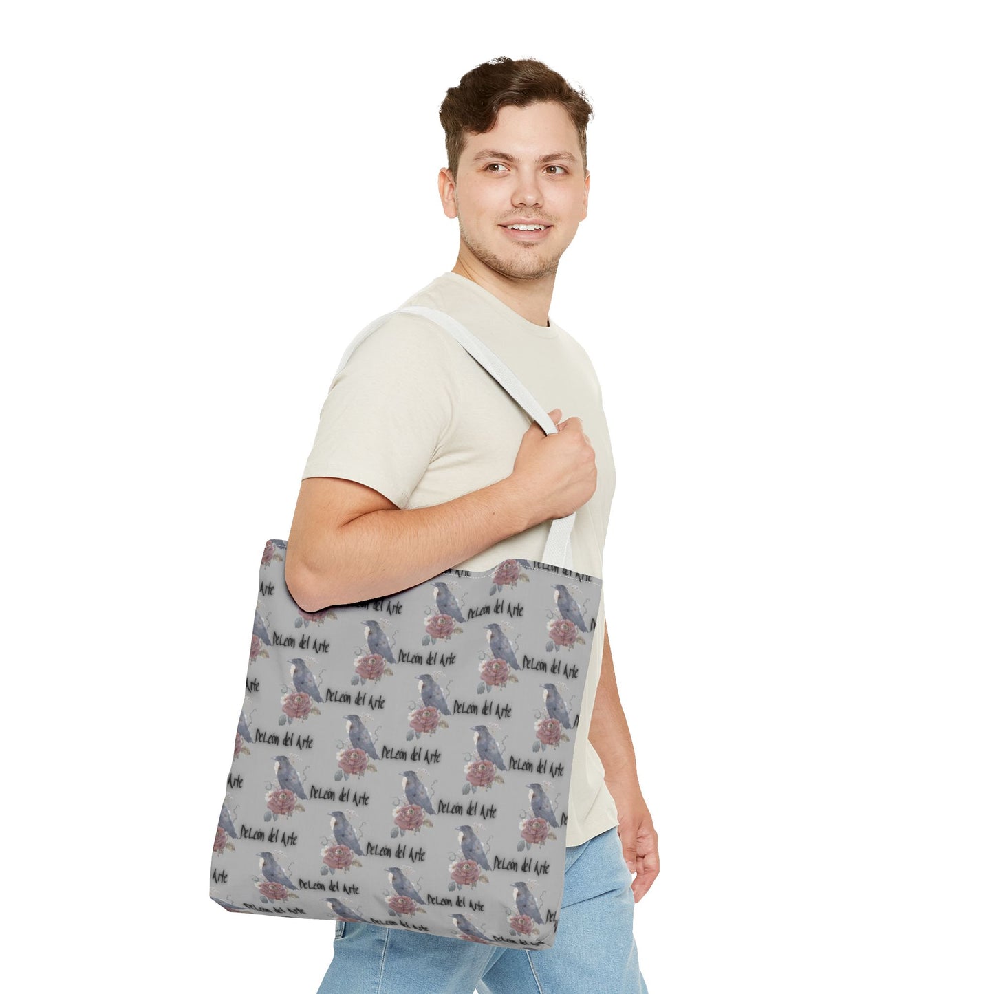 Charming Floral Tote Bag with Bird Design, Perfect for Casual Outings, Eco-Friendly Gift, Beach Bag, Everyday Carry-All