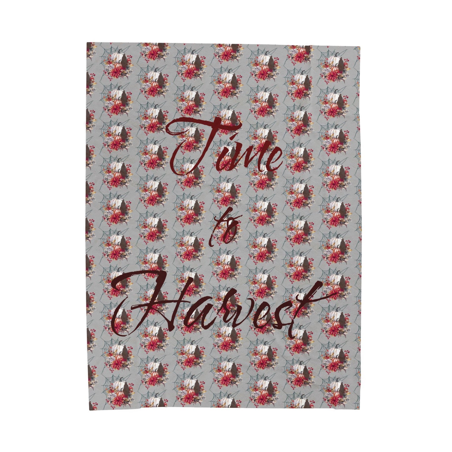 Harvest Floral Velveteen Plush Blanket | Cozy Fall Decor, Gift for Thanksgiving, Seasonal Home Accent, Soft Throw for All Occasions