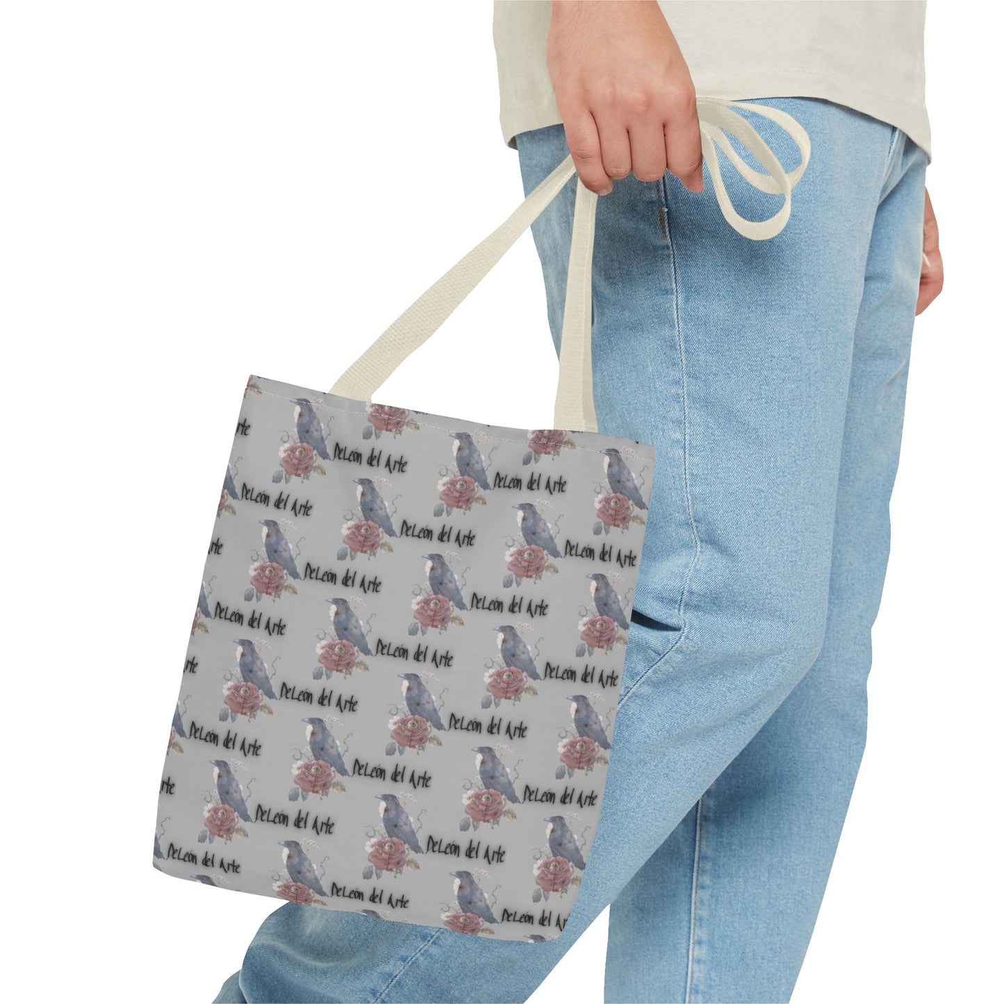 Charming Floral Tote Bag with Bird Design, Perfect for Casual Outings, Eco-Friendly Gift, Beach Bag, Everyday Carry-All