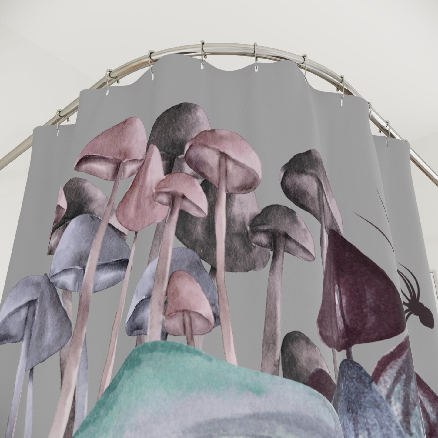 Whimsical Octopus Mushroom Garden Shower Curtain, Bathroom Decor, Unique Gift, Nature-Inspired Design, Aesthetic Home Accent