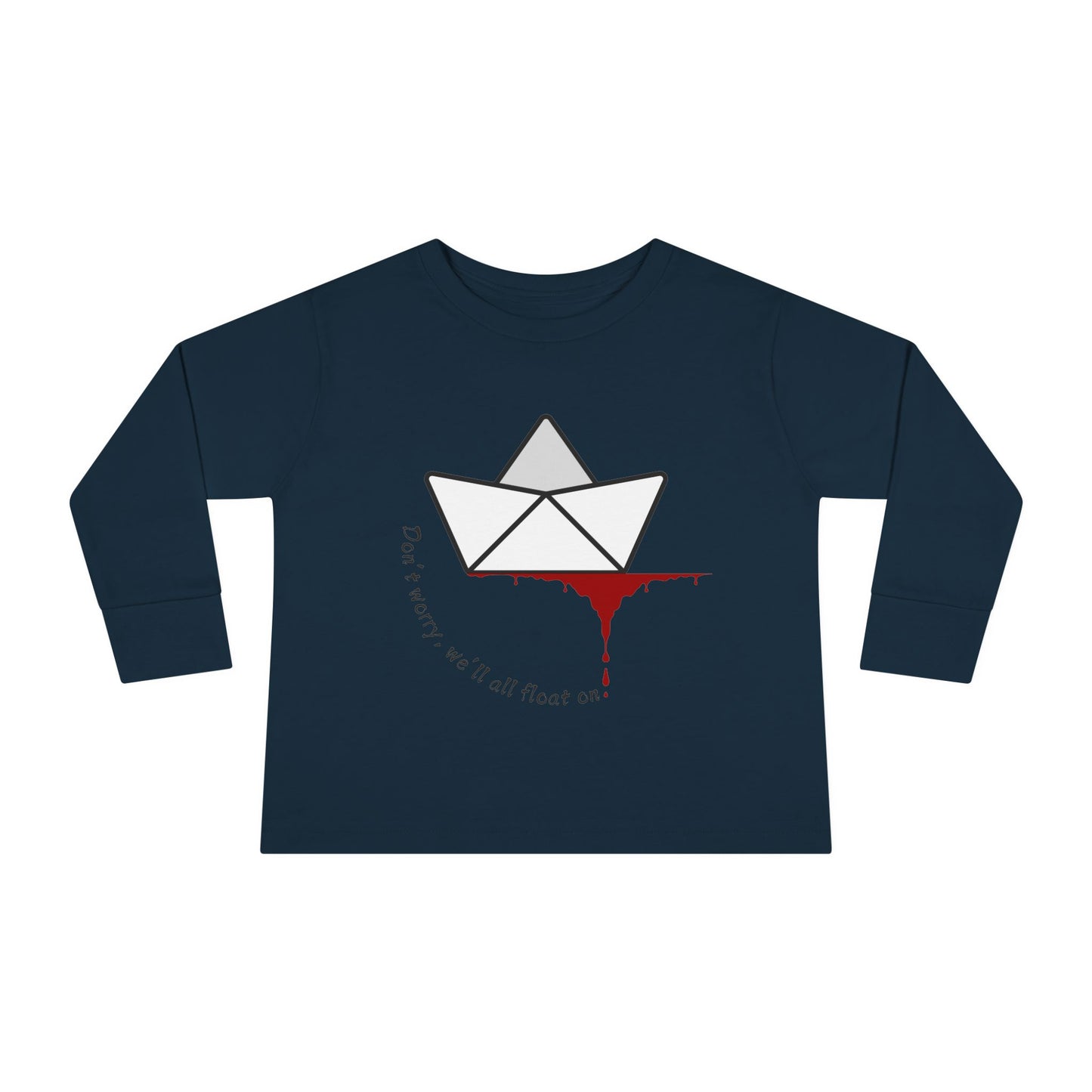 Whimsical Toddler Long Sleeve Tee with Unique Boat Design, Kids' Fashion, Playful Gift, Toddler Apparel, Fun Birthday Gift, Everyday Wear