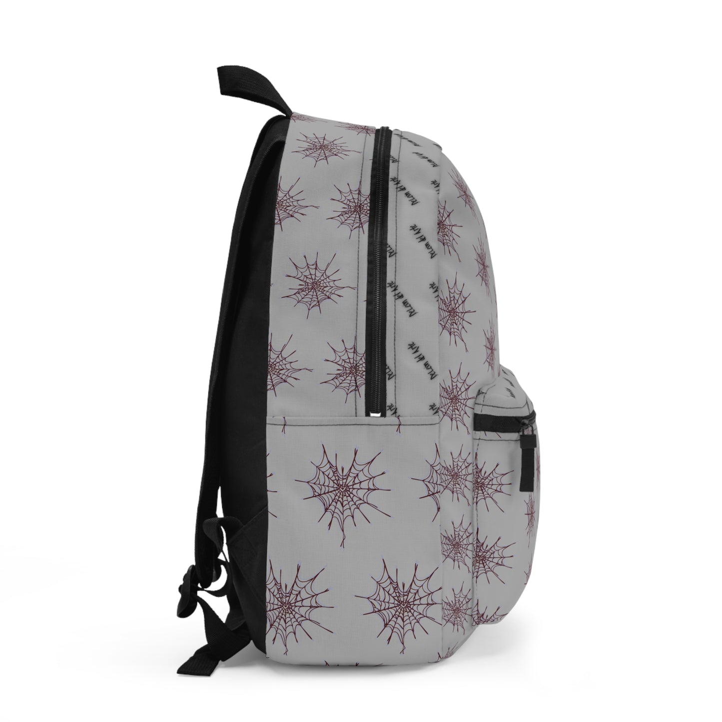 Light Grey and Red Heart Web Backpack for Students, Stylish School Bag, Art Tote, Unique Gift for Teens, Boho Travel Accessory