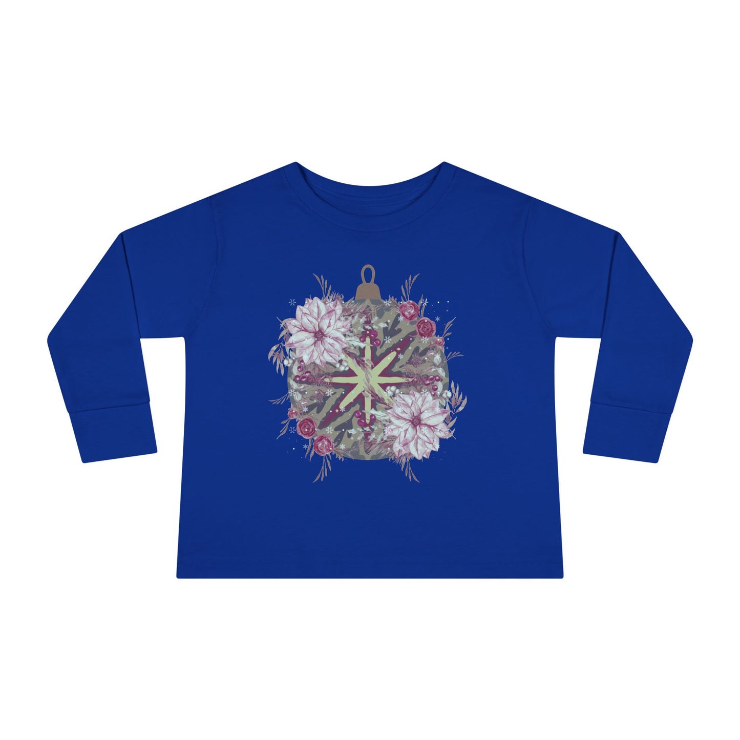 Toddler Long Sleeve Tee — Floral Starburst Ornament Graphic