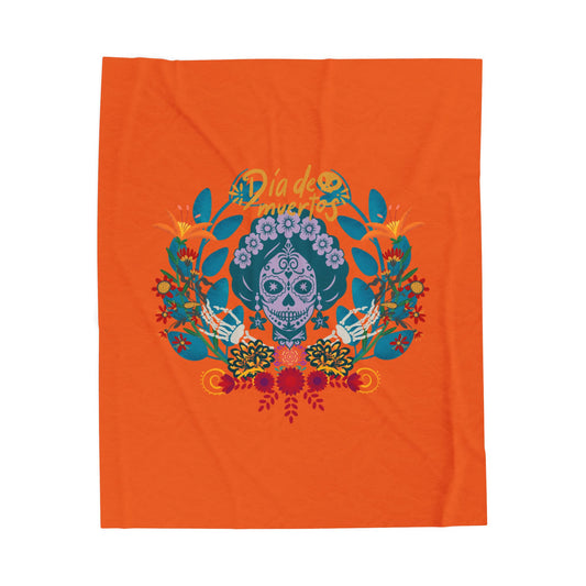 Colorful Dia de los Muertos Velveteen Plush Blanket, Cozy Home Decor, Unique Gift for Halloween, Day of the Dead Celebration, Soft [...]