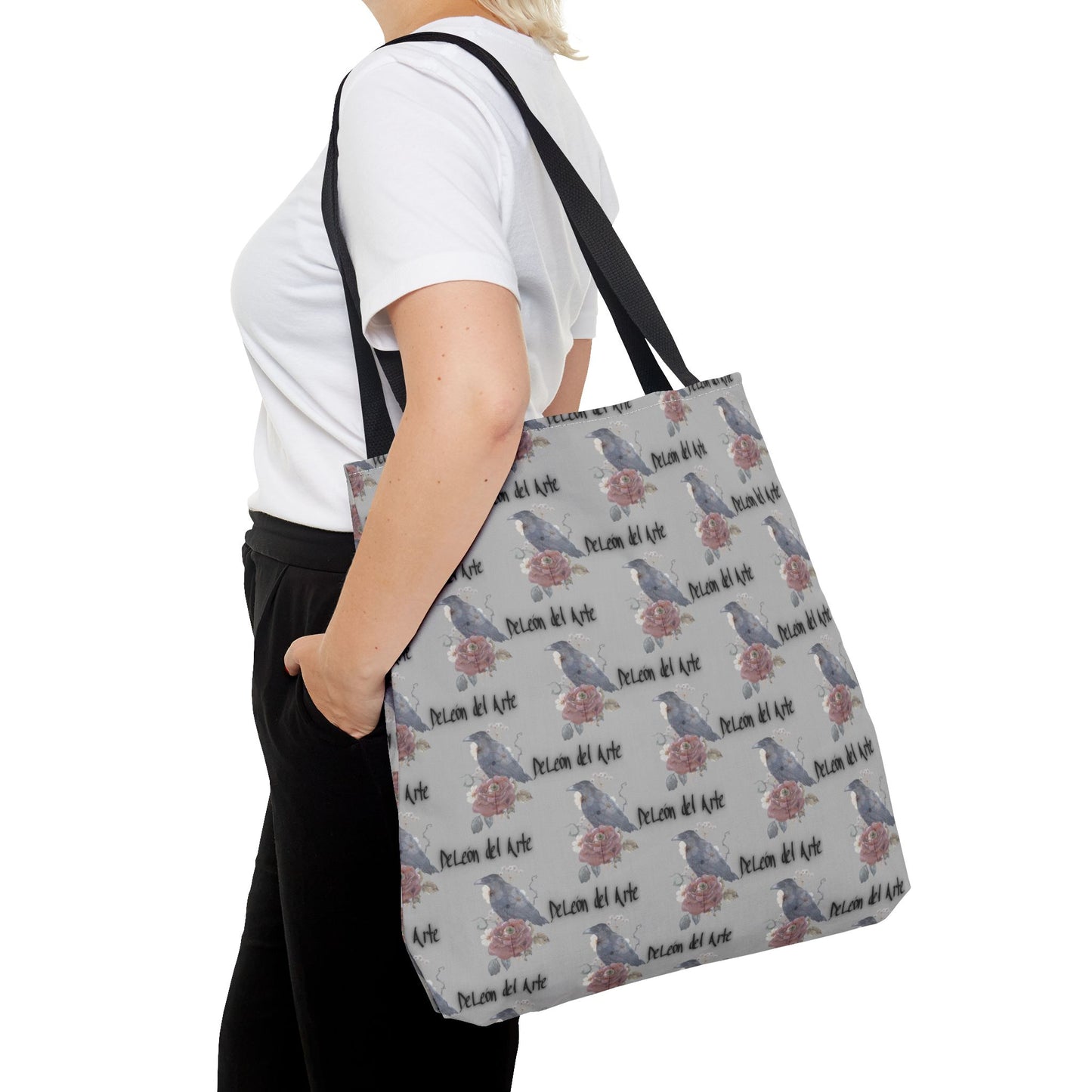 Charming Floral Tote Bag with Bird Design, Perfect for Casual Outings, Eco-Friendly Gift, Beach Bag, Everyday Carry-All